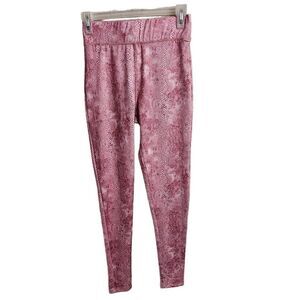 Peach Love California Pink Snake Print High Rise Leggings Size Small NWOT